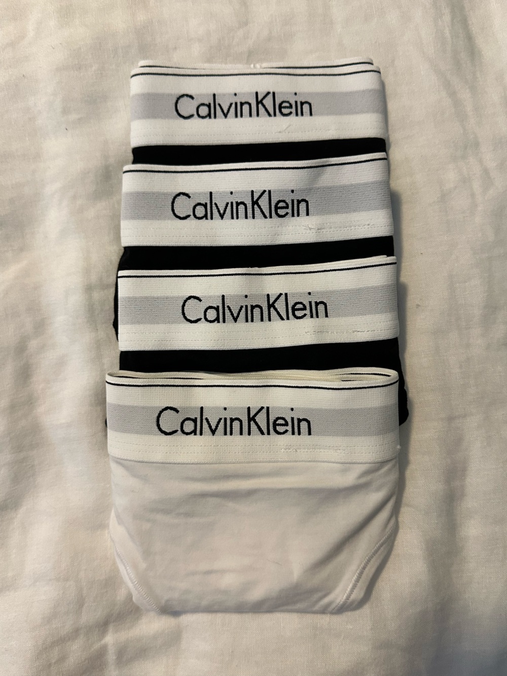 Calvin Klein Women’s Bikini Thong Panties — Black & White - Size M